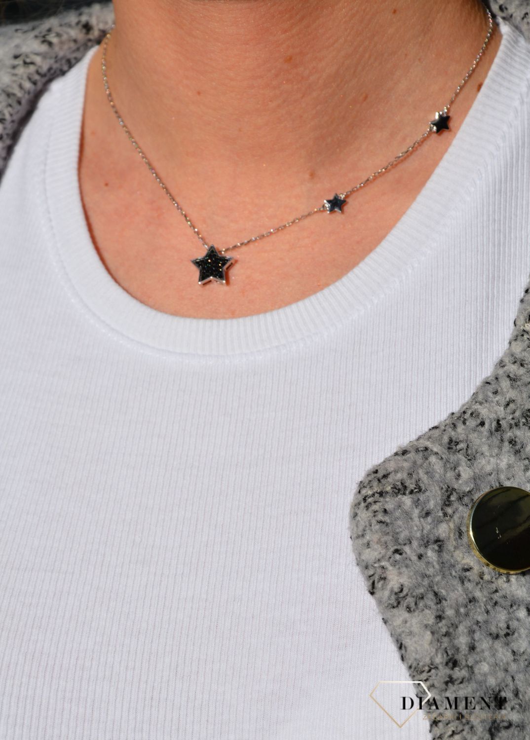 Naszyjnik srebrny czarna gwiazdka Dall'Acqua N BY 145 074.jpg